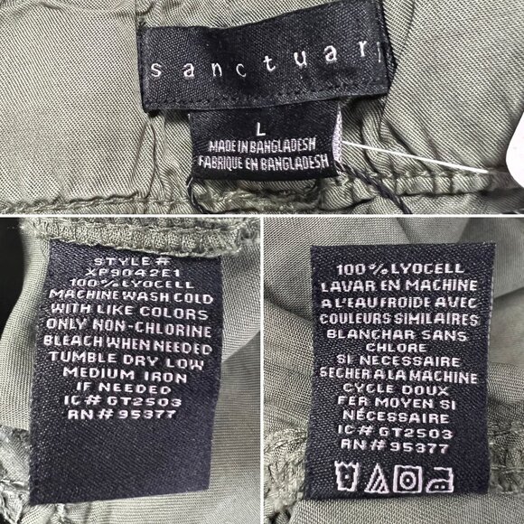 NEW Sanctuary Tencel Jogger Pants SIZE L Green Olive Utility Elastic Waist NWT - Picture 4 of 9